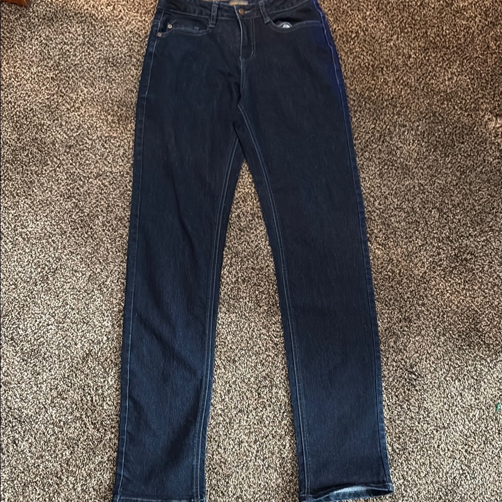 Dark Blue Straight Leg Jeans